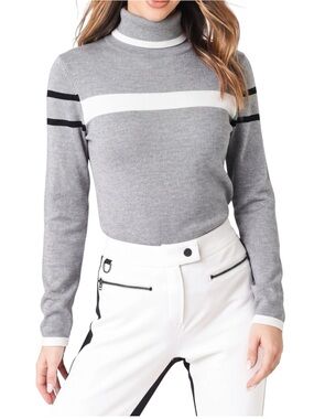 Erin Snow Kito Merino Sweater Medium Grey Skiing Snowboarding outdoor